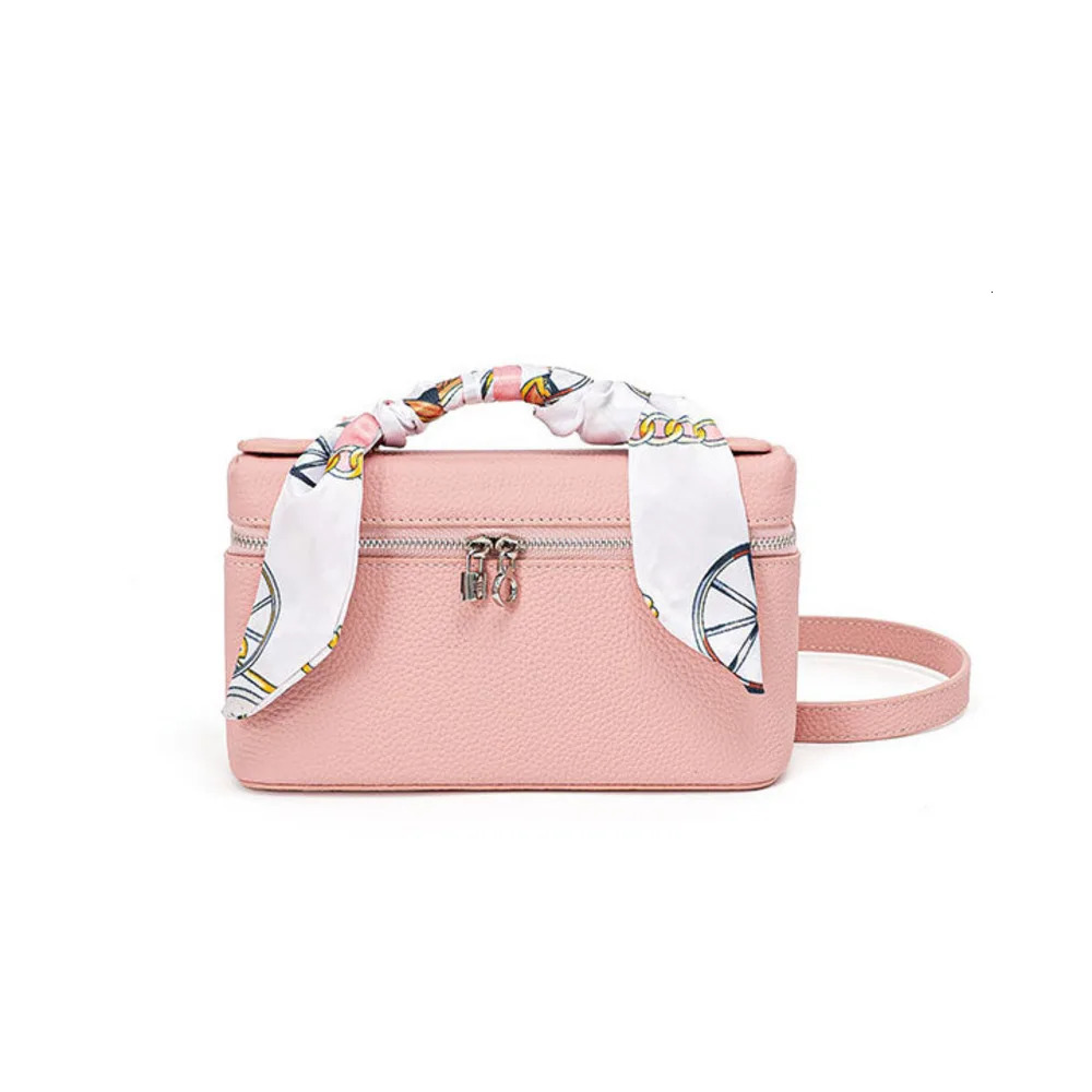 Female LP Leather Handbag Gentle Temperament White Small With Cowhide Top Layer Single Shoulder Crossbody Square Bag Bags 241204