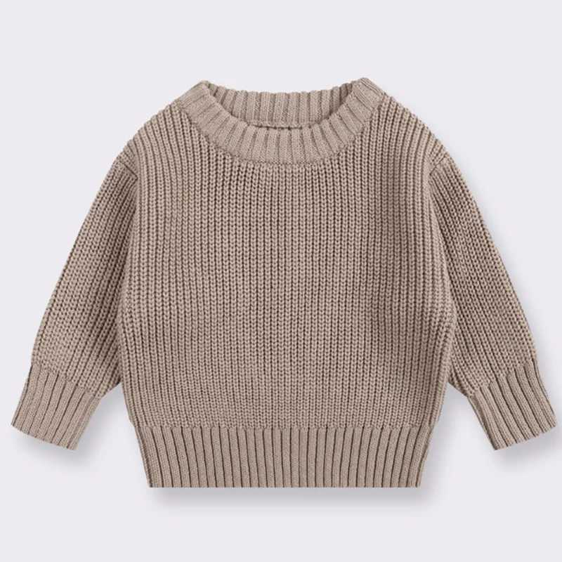 Baby girl boy knitted sweater long sleeved autumn winter sweater pure cotton loose knitted casual top knitted childrens clothing W241205