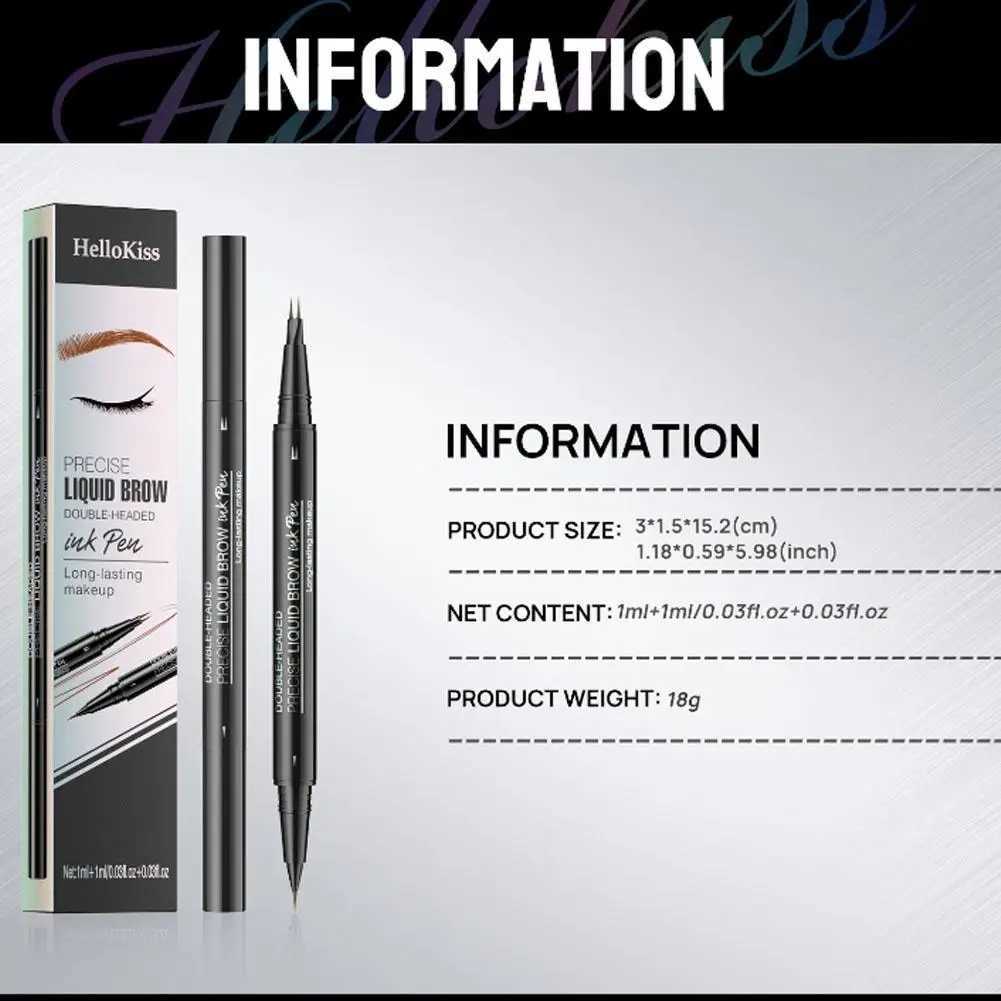 Double headed 2-point eyebrow tattoo pencil waterproof 2-in-1 liquid eyebrow durable natural eyebrow eyeliner W241205