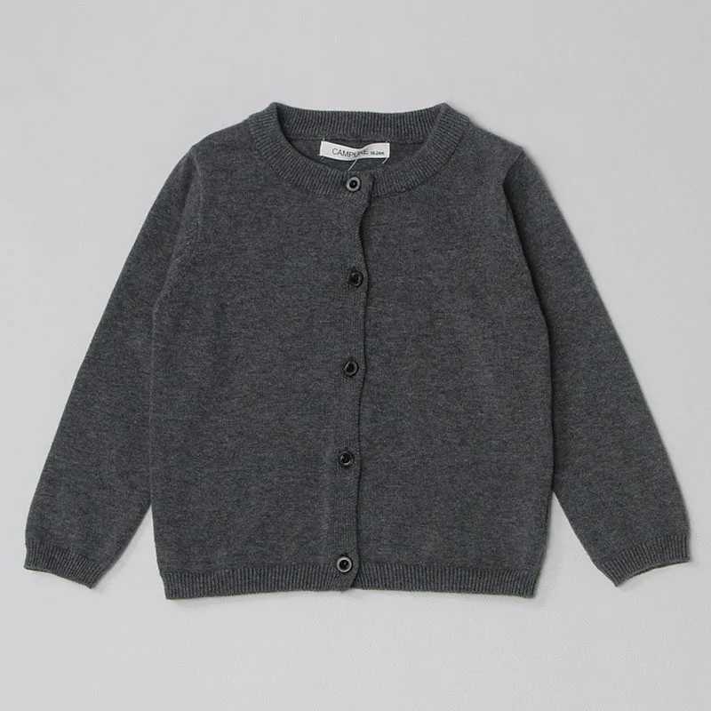 Boys girls knitted sweaters childrens cardigans solid O-neck cardigans spring and autumn sweaters baby cardigans outerwear childrens clothing W241205