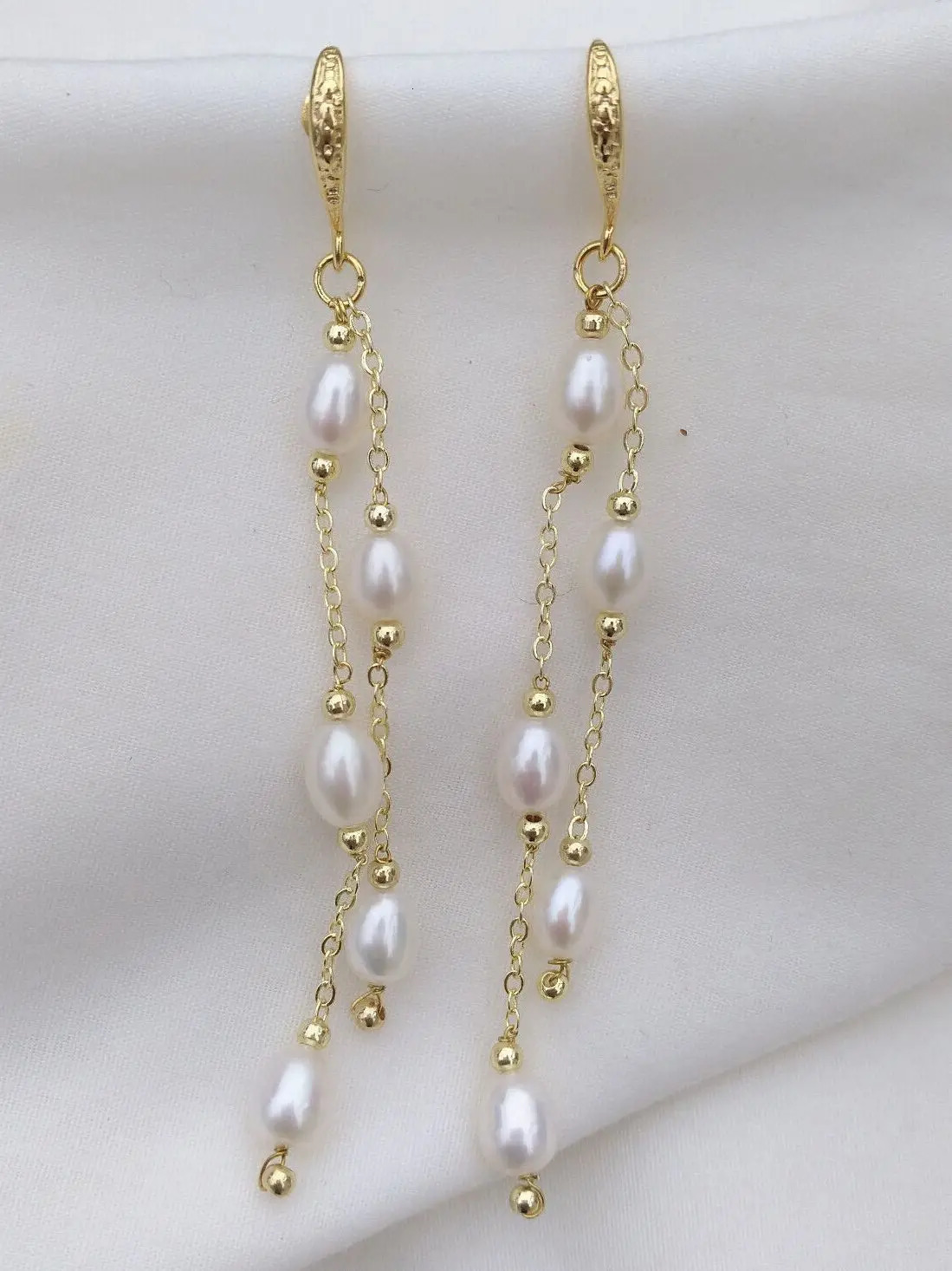 Exclusive Wedding Bride 5-6mm AANanhai White Genuine Natural Pearl Earring Pendant 14k Gold Fill Free Delivery 241205