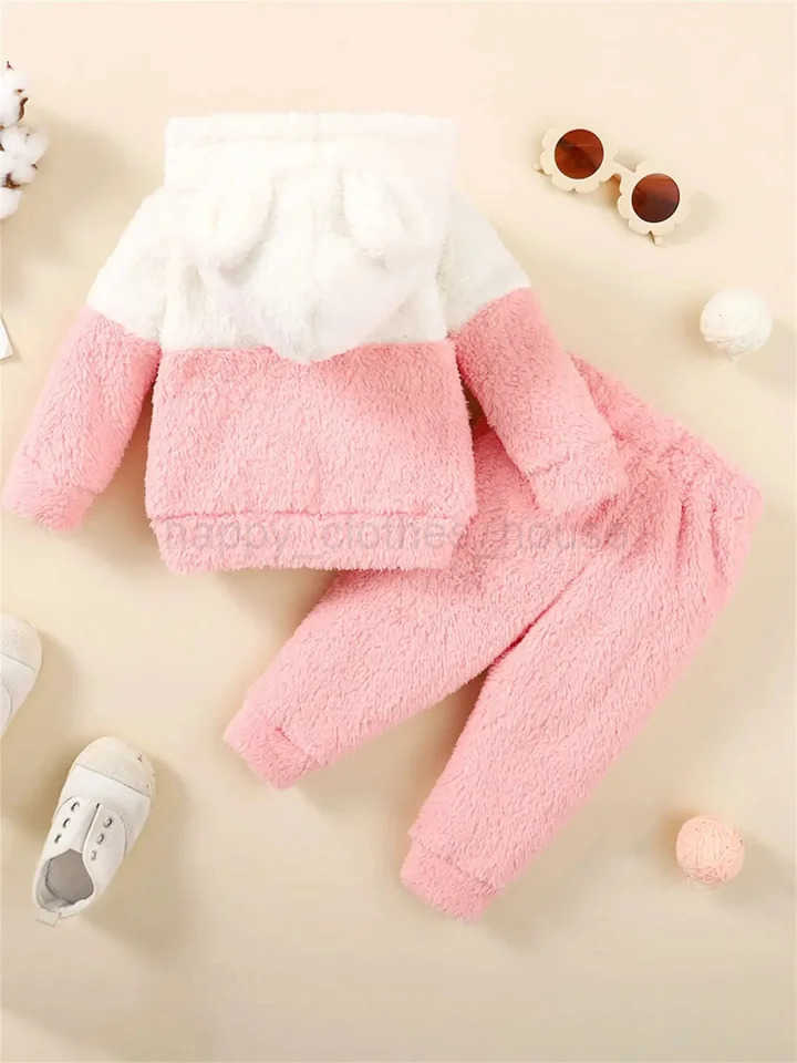 Winter newborn infant baby girls sweater baby set Long-sleeved hooded soft fashion cute baby clothingXJ241205