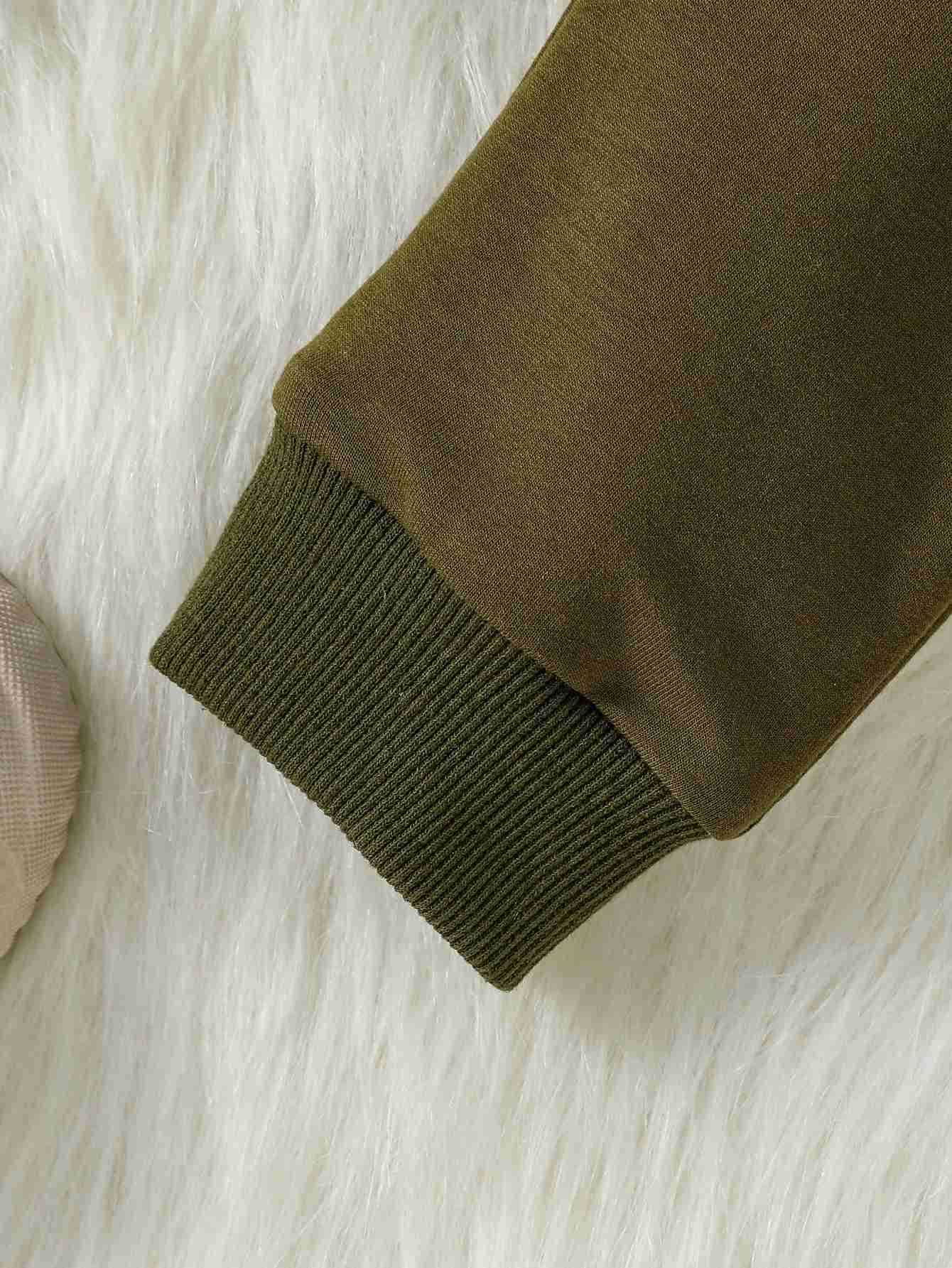 Baby Boys Long Sleeve Autumn Woven Lable Letter Sweatshirt +Pant For Cool Fashion Set 2PCSXJ241205