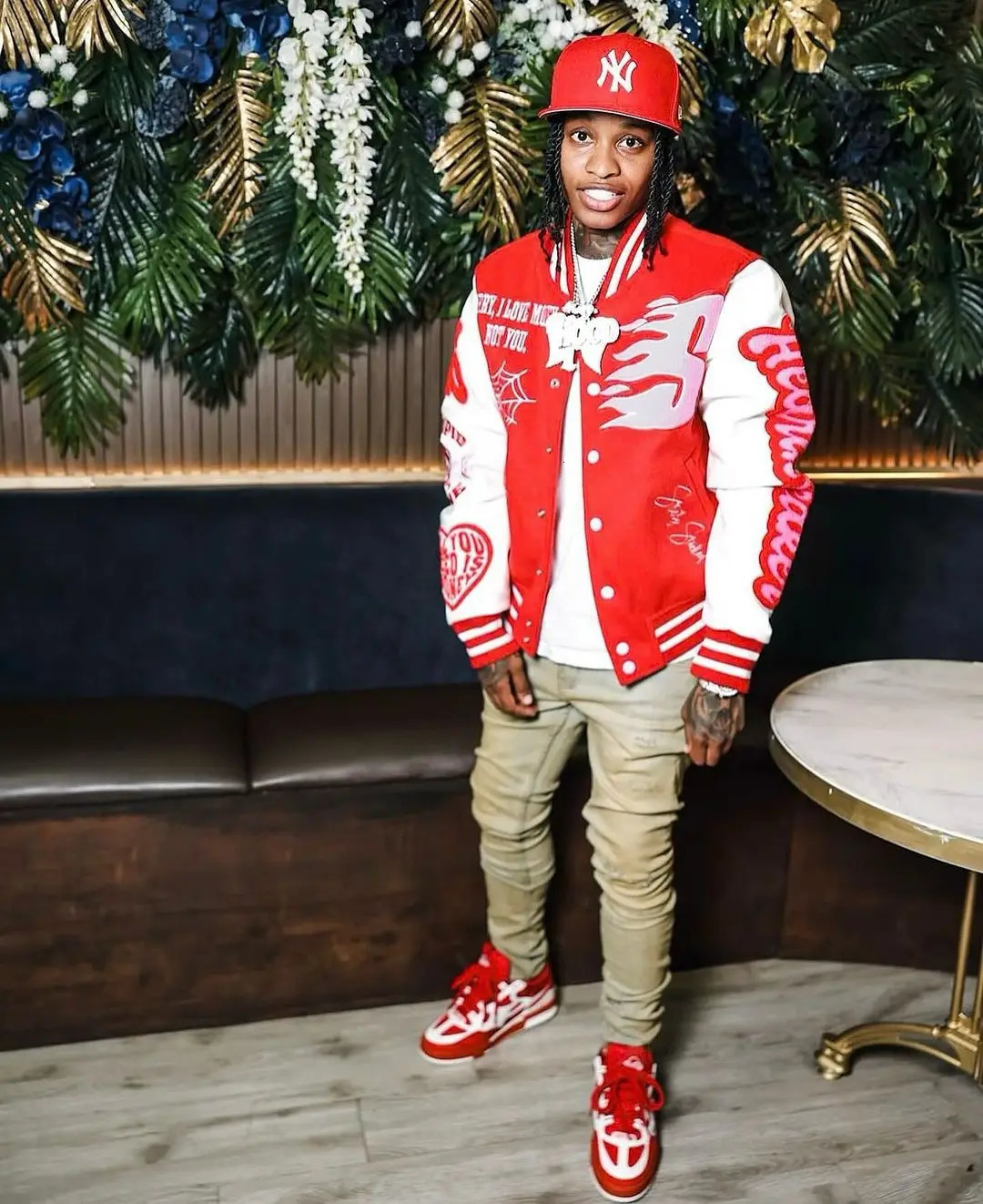 American high street patchwork embroidery mens jacket goth y2k style baseball sports olive wear Harajuku couple tops 241205