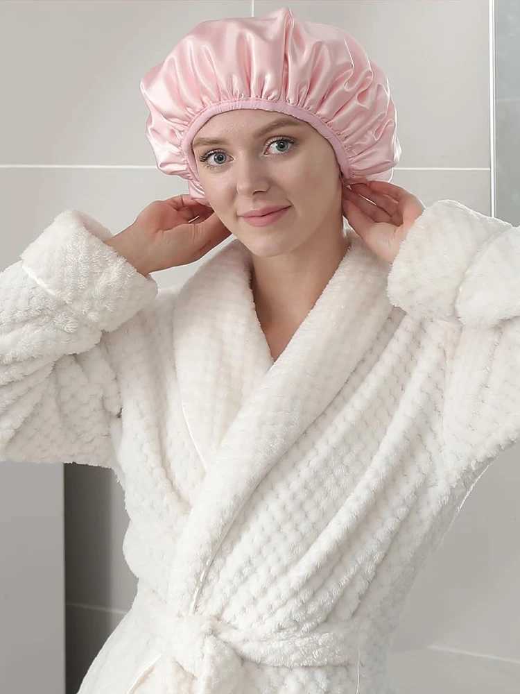 Reusable 3-layer shower c extra large waterproof shower c for all types of long hair adjustable womens shower cXJ241205