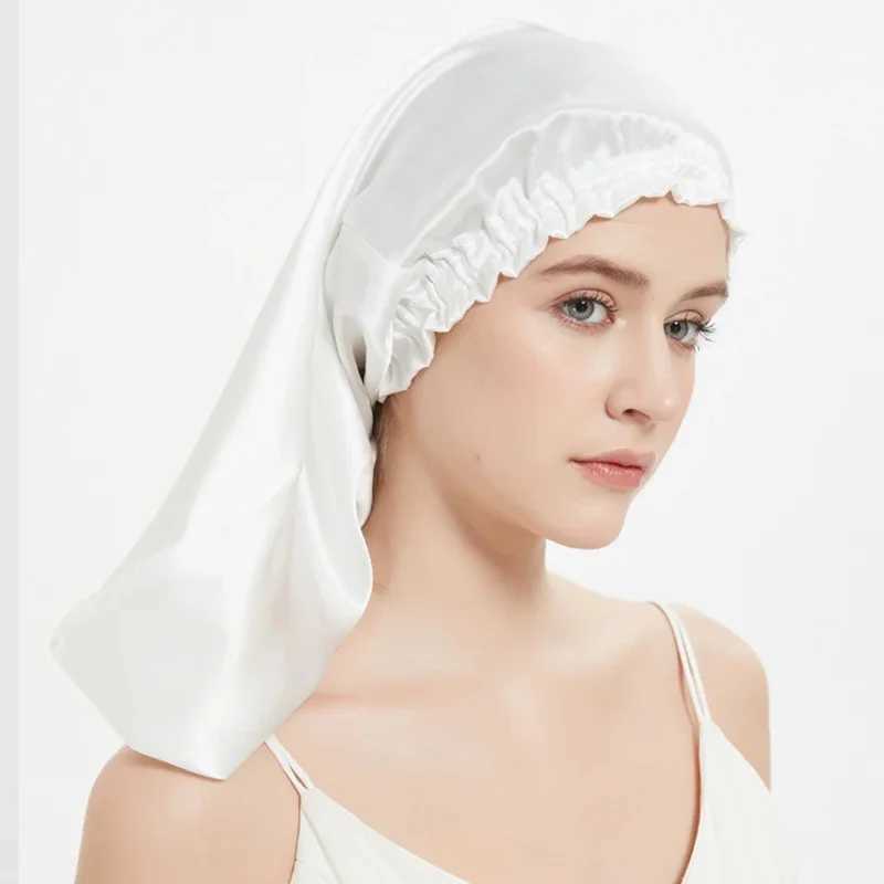 100% Pure Mulberry Silk Hair Bonnets for Women Sleeping C Silk Sleep C Night Bonnet Cs Hair Protection Tuan Head WrsXJ241205