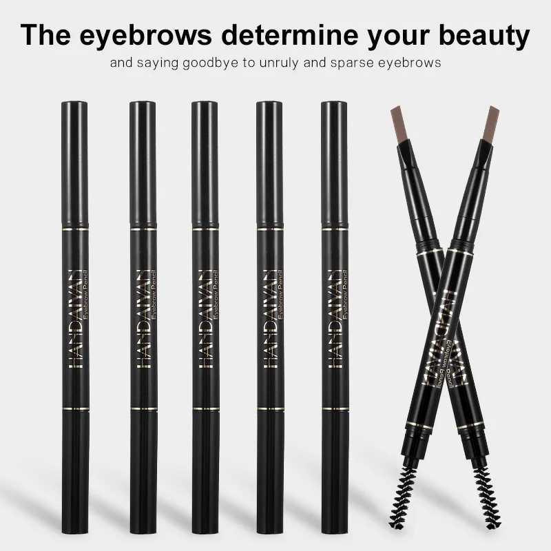 Handaiyan Makeup Double Headed Eyebrow Enhancer Eyebrow Styling Drawing Black Pencil with Brush Makeup Tool Eyebrow ColoringW241205
