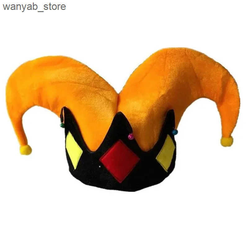 Cloches Adult mens polka dot clown hat birthday cake party hat performance props Christmas elf Halloween costume role-playing L240910