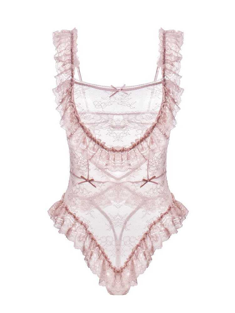 Sexy female new lingerie women bodysuit lace thin section halter one-piece bra set underwearXJ241205