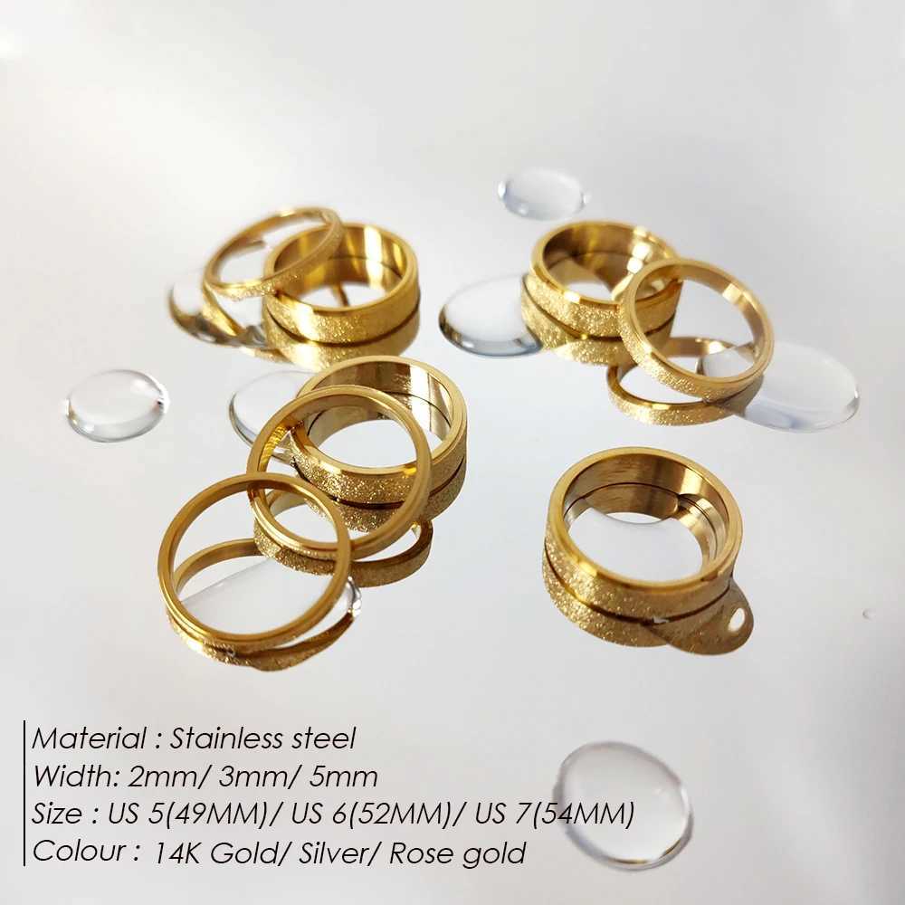 EManco high-quality simple frosted stainless steel womens ring 2/3/5MM wide gold jewelry for girls W241205