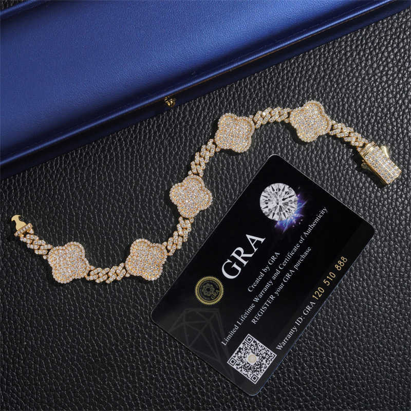 Cuban chain 6mm full set moissanite S925 silver diamond Cuban chain trendy brand necklace accessory