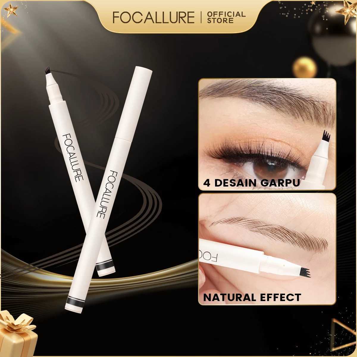 FOCLARURE 4-Fork Waterproof Eyebrow Pencil Ultra fine Sweat resistant Durable Natural Eyebrow Tattoo Coloring Enhancer Cosmetics W241205