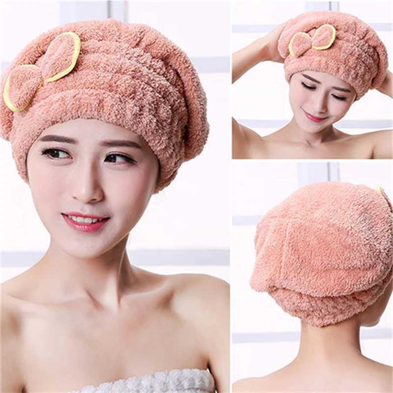 Microfibre Quick Hair Drying Bath Spa Bowknot Wr Towel Hat C for Bath Bathroom Accories Shower C Women Hair head coverXJ241205