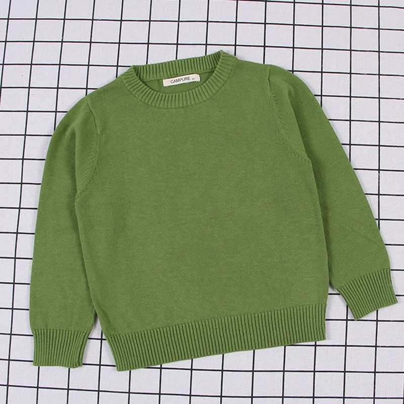 New Spring Childrens Pullup Top Baby Boys and Girls Solid Color Sweater Autumn Childrens Sweater Knitted Bottom Boys Sweater W241205