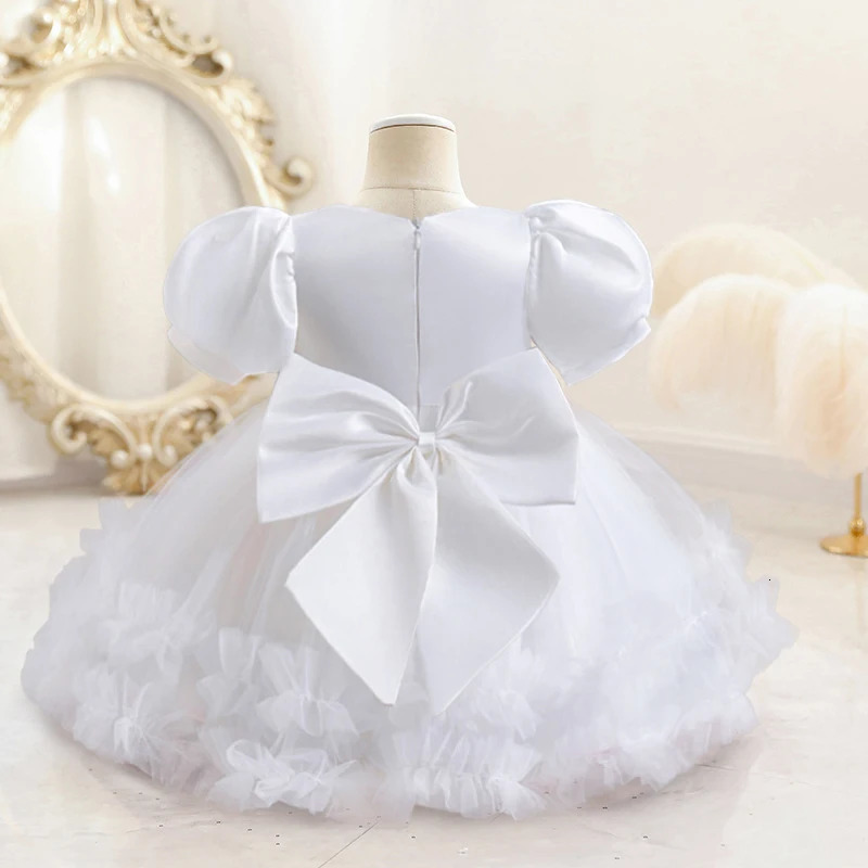 12M Baby Girls Birthday Party Dress Puff Sleeves Sequins Summer Dress Baptism Flower Girl Dress for Weddings Princess Eids Gown 241204