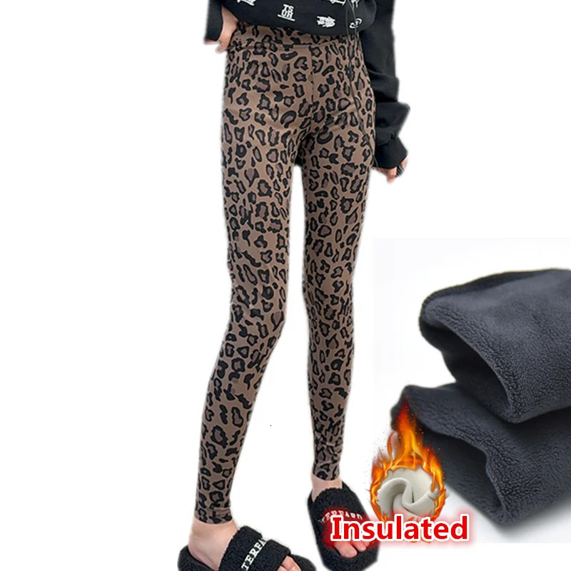 Pattern Slim Childrens Leopard Print Leggings for Girls Sexy Skinny Yoga Legings For Lady Kids Warm Fitness Leggins Pants 241204