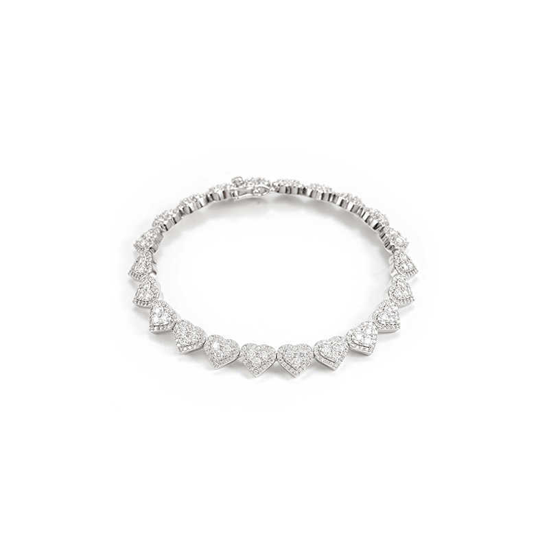 New 925 silver moissanite bracelet 8mm full set hip-hop jewelry for both men and women necklace