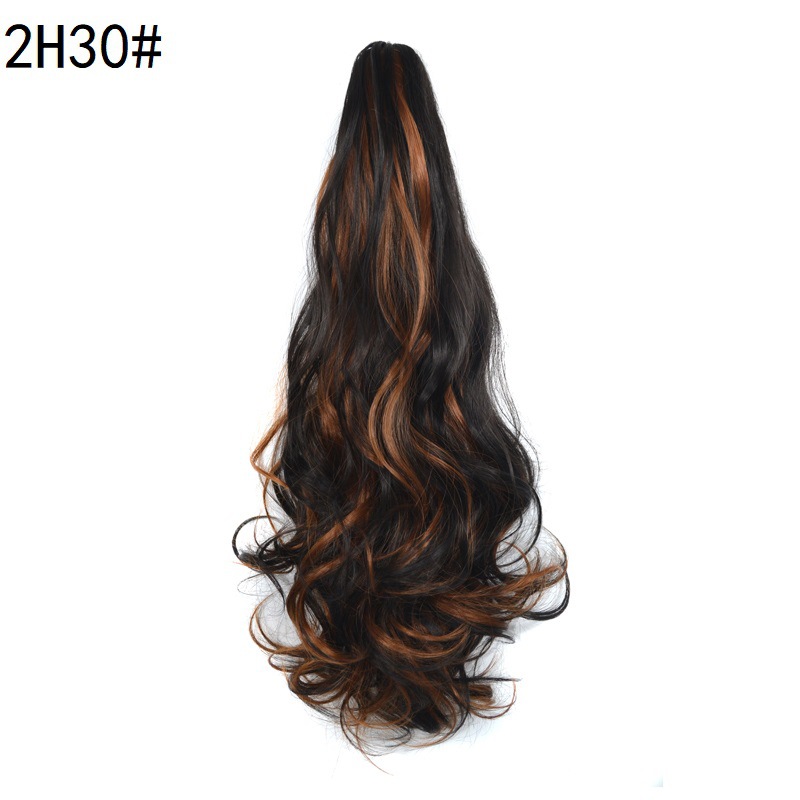 Women Curly Hair Simulation High Ponytail Grasping Clip Ponytail Big Wave Chemical Fiber Claw Clip Fluffy Natural