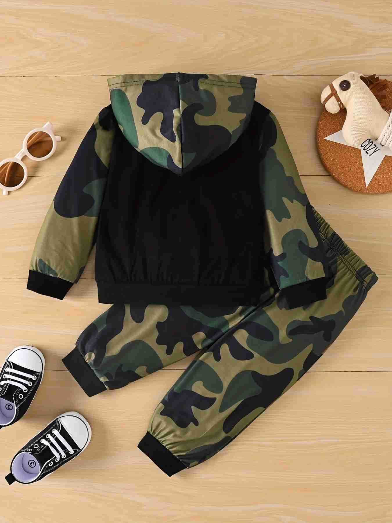 Newborn Toddler clothing Fashion camouflage cotton hoodie and sweatpants for baby boys and girls 2PCS setXJ241205
