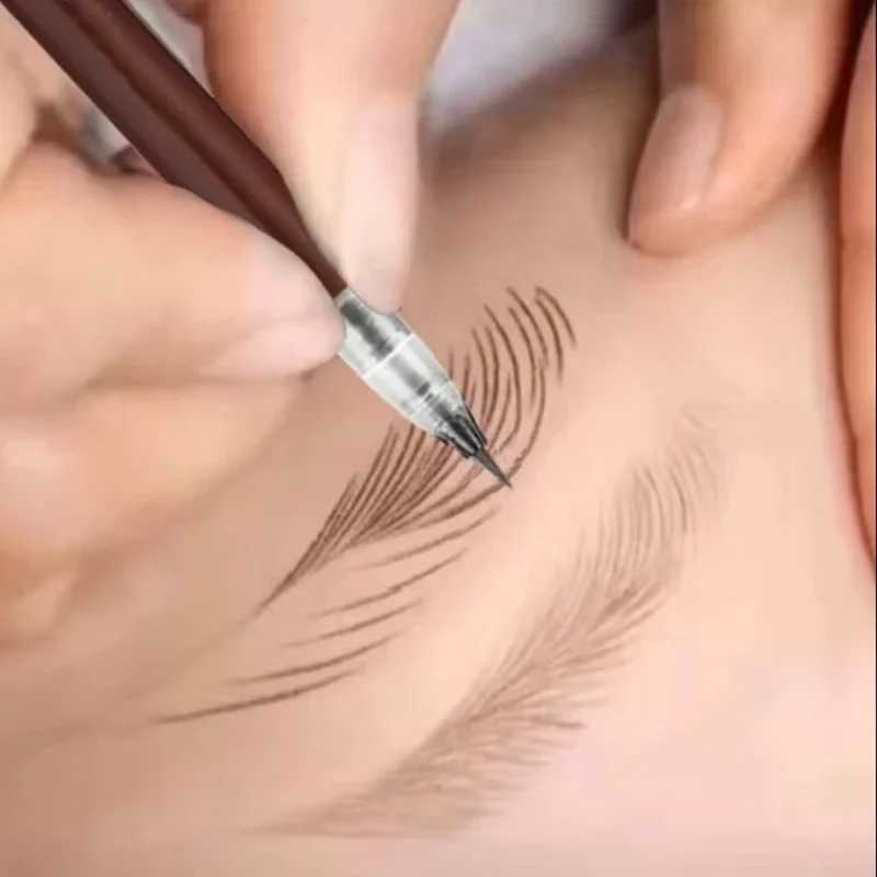 Ultra fine eyeliner pen durable black brown waterproof stain free color natural wood eyeliner cosmetics W241205