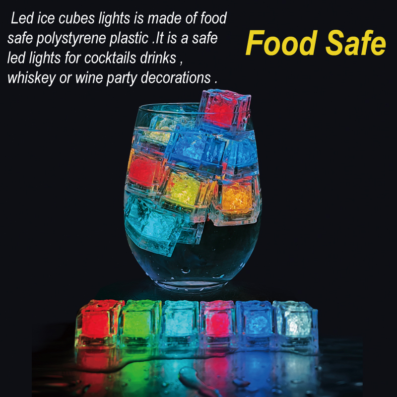 Christmas Decorations Lights Light Up Ice Cubs for Drinks Reusable ,Waterproof Multi Color Flashing LED Lights for Cocktail Whiskey Club Bar Party Wed