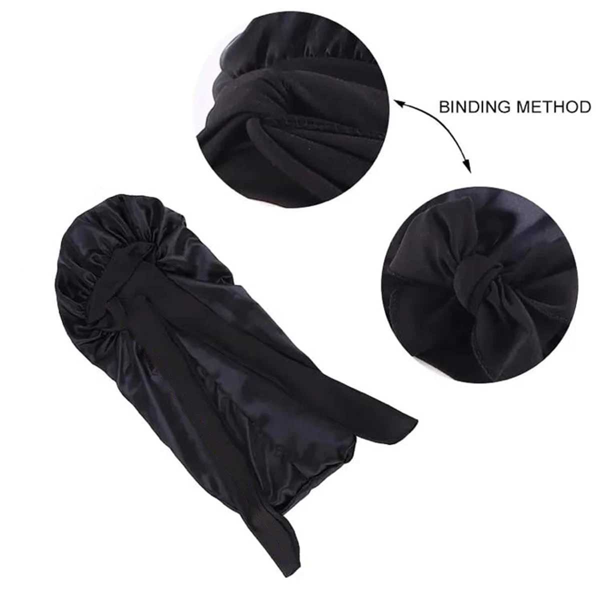 Lastic Wide Edge Satin Bonnet Long Hair Hat Sleeping Hats Wr Night C Hair Care Bonnet For Women Men Unisex CXJ241205