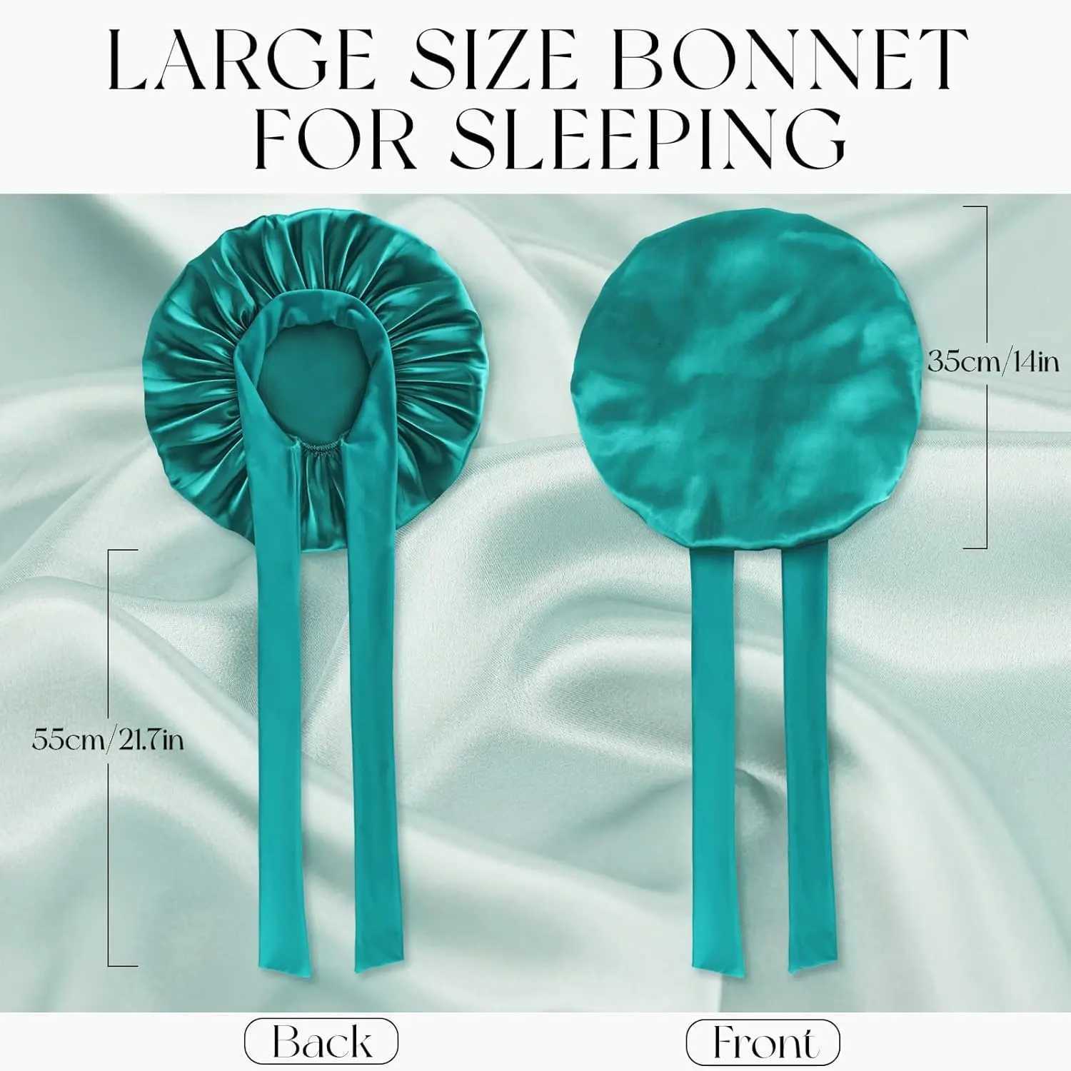 Large Silk Bonnet Satin Bonnets for Women Silky Sleep C with Tie Band Braid Bonnet for Sleeping Curly Hair Silk Hair WrXJ241205