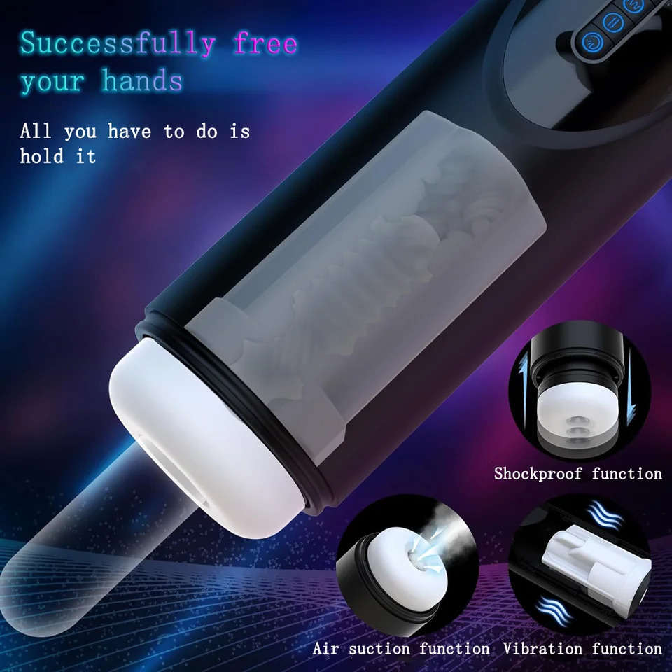 3-in-1 Masturbator Vibration Thrust Suction Real Vaginal Oral Sex Masturbation Cup Sex Toys Male Adult Products 241205