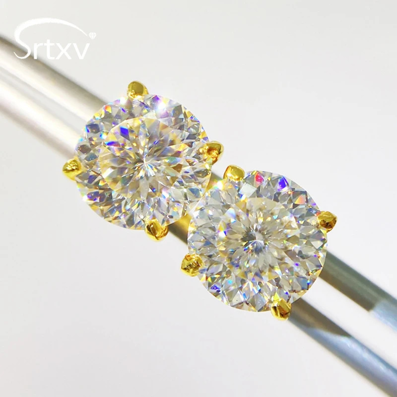 Hip Hop Real D Color Female Earrings BirdNest Cut 925 Solid Silver Sparkling Earrings Birthday Gift Jewelry 241205