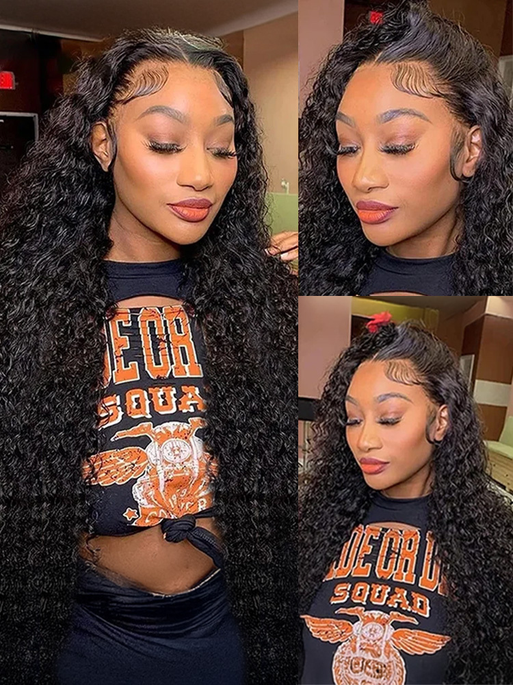 13X6 HD Deep Frontal Wigs 13X4 Water Wave Curly 100% Human Hair 5X5 Glueless Lace Front Wig 30 40 Inch Closure Wear Go