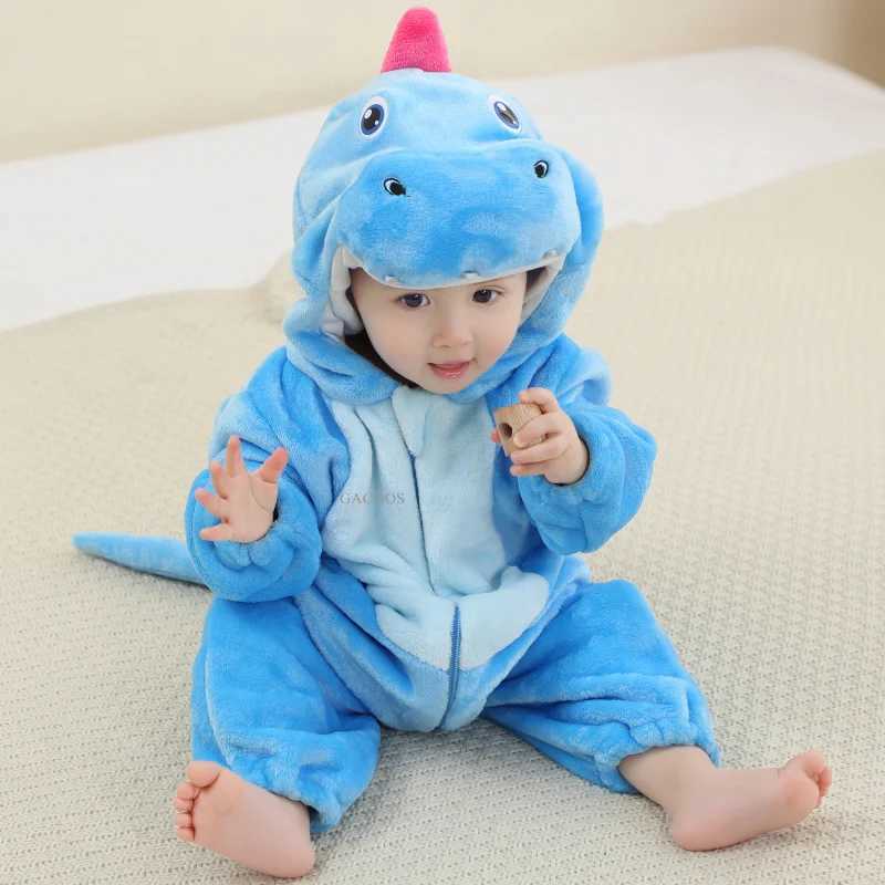 Pajamas 2024 Baby Boy Girls Jumpsuit Flannel Kigurumi Onesie Infant Bebe Romper Boys Clothes Toddler Infant Cute Animal Costumes H241205