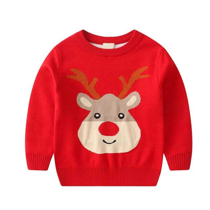 2024 autumn childrens clothing Christmas sweaters long sleeved deer knitted tops childrens clothing boys sweaters W241205