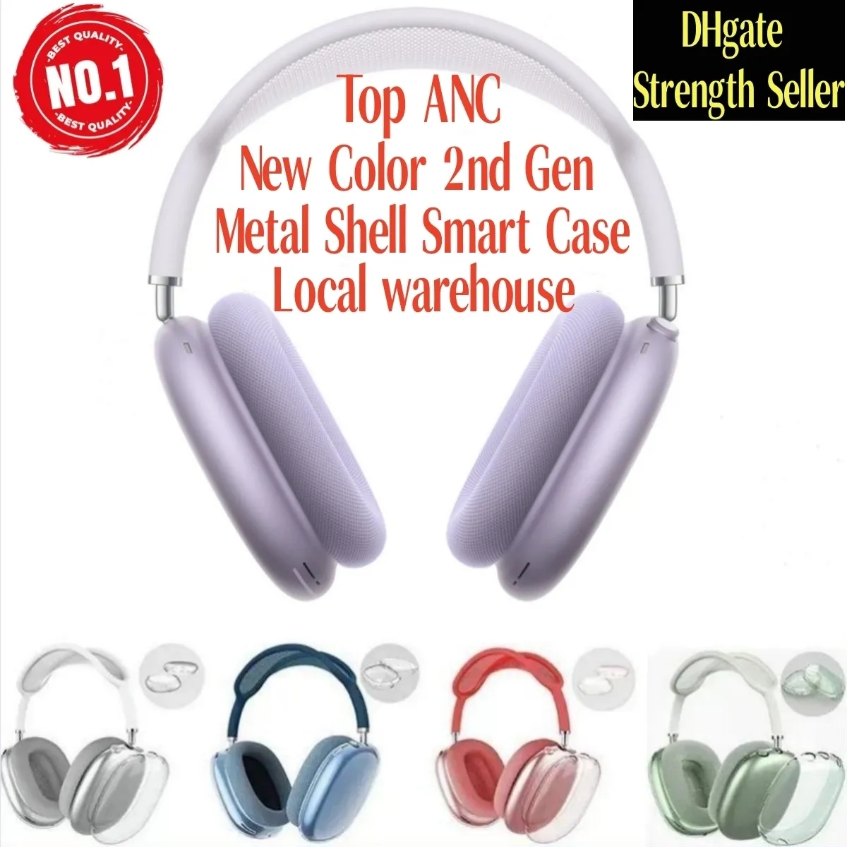 for AirPods Max 2 Headphones maxes Accessories airpodspro max Wireless Earphone Top Quality Metal Earmuffs Silicone Anti-drop Protective Cases