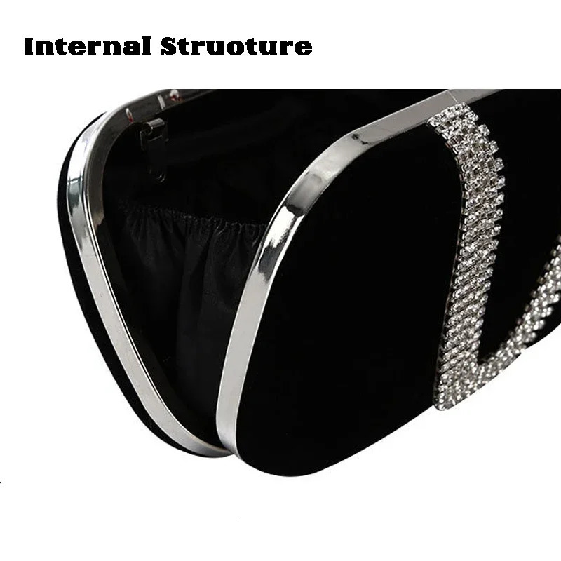 y Women Evening Bags Diamond Clutch Bag Party Diamonds Lady Black Red Chain Shoulder Handbags for Purse 241204