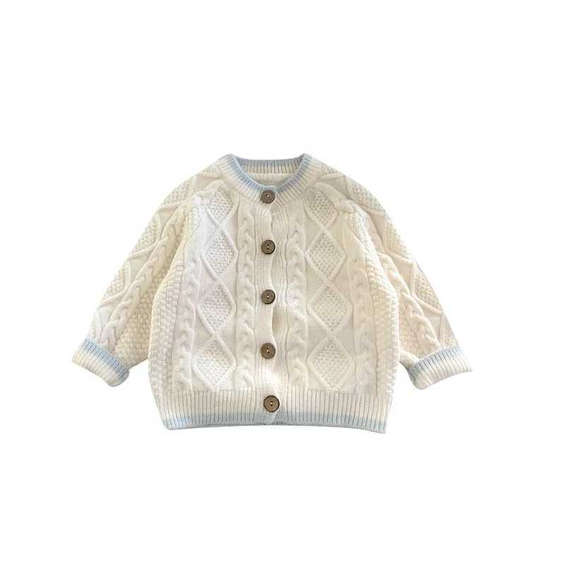 Korean version of girls spring and summer knitted cardigan 2024 childrens sweater thick coat childrens clothing baby boy sweater W241205