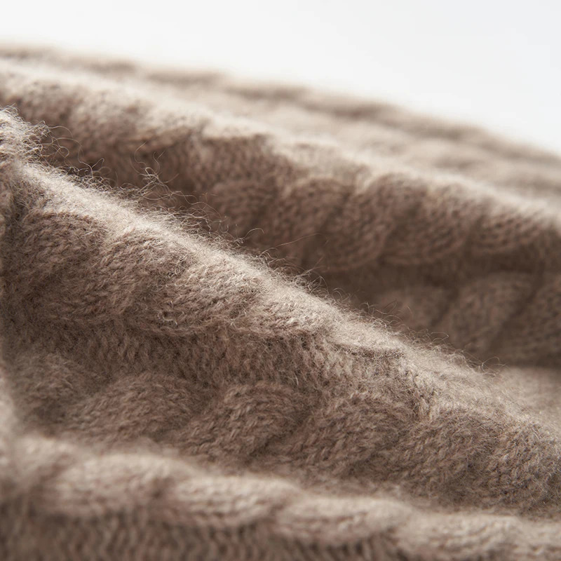 Natural 100% pure cashmere womens hat winter outdoor fluffy hat knitted jacquard bean hat warm hat 241205