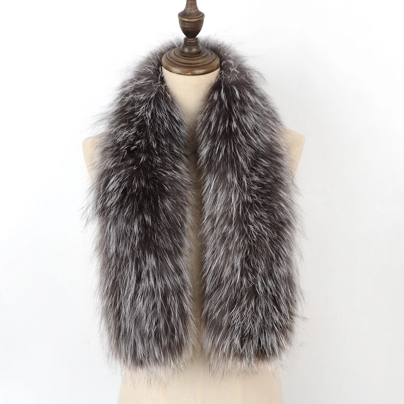 Women Winter Warm Natural Fox Fur Scarf Ring Knit Real Fox Fur Lady Fashion Neckerchief Scarves Women Real Fur Bandana 241225ww