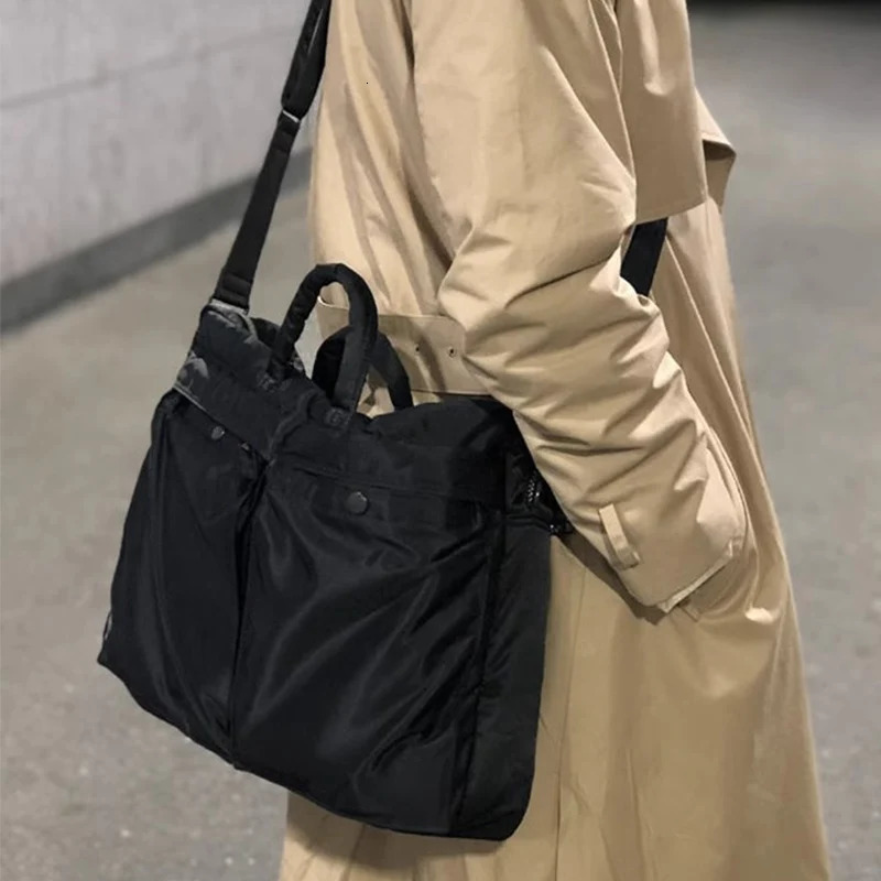 SS Japanese Style Classic Men Crossbody Bag Oversized Fanny Pack Waterproof Nylon Cloth Single Shoulder Sling Bags 241204