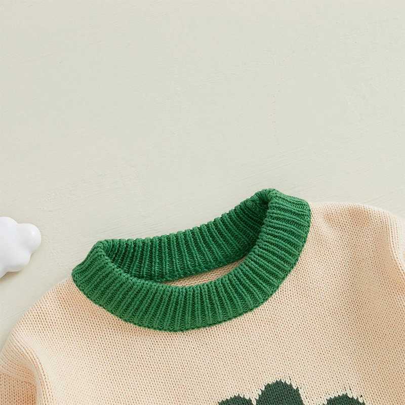 Baby St. Patricks Day skydiving green clover design warm crew neck sweater puller suitable for baby boys or girls W241205