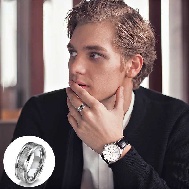 Fashion mens silver ring groove multi sided ring mens engagement ring anniversary gift wholesale W241205