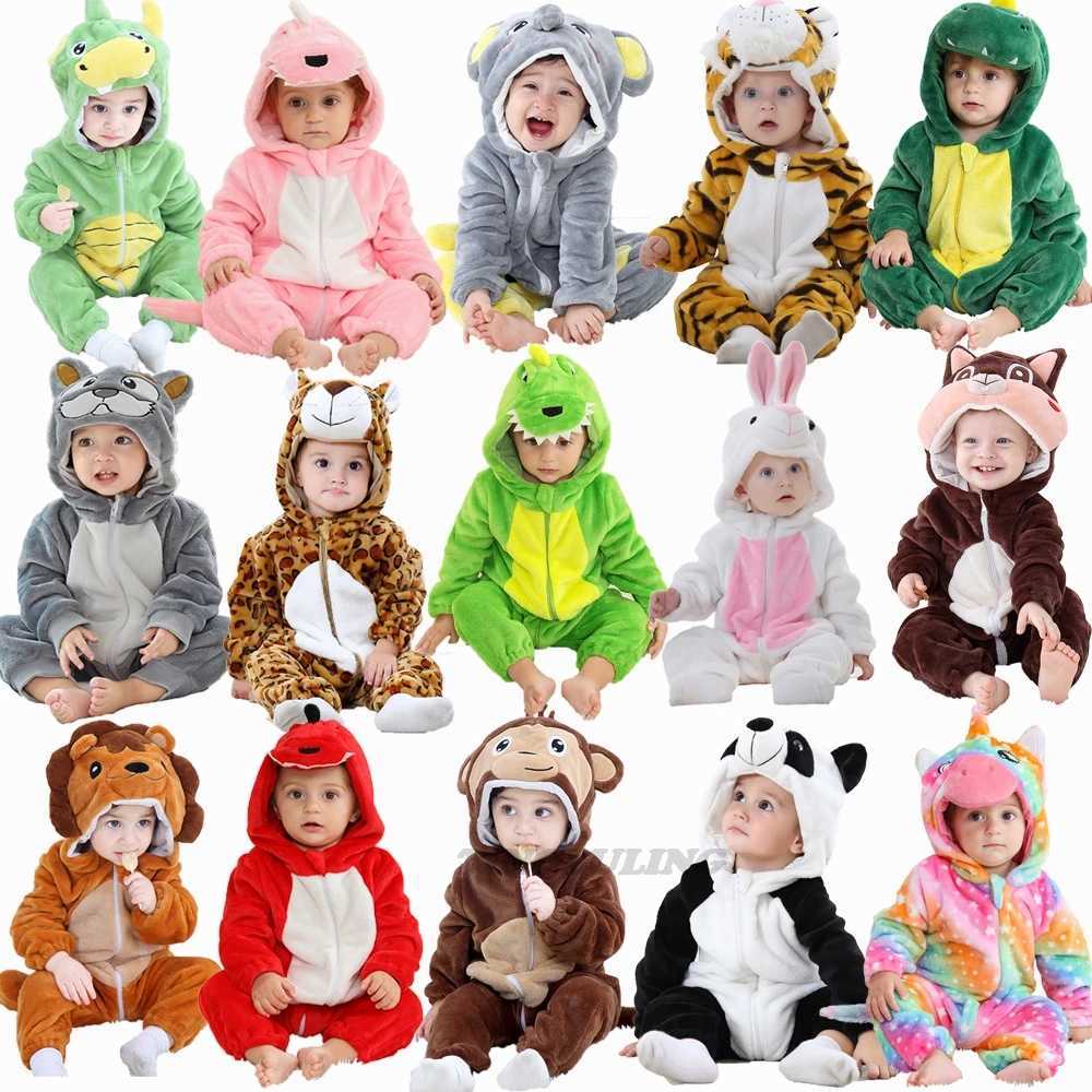 Pajamas 0 to 4 Years Baby Pajamas Winter Cartoon Sleeping Clothes Boys Dinosaur Pijamas Onesies Girls Clothes Toddler Night Bodysuits H241205