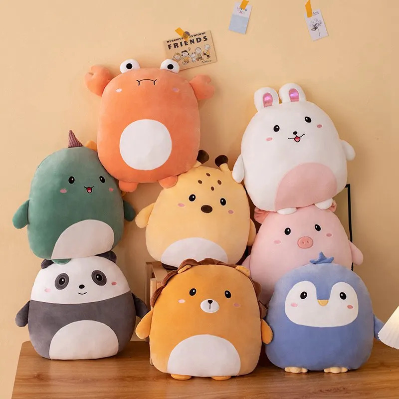40cm Cuddly Squishy Pig Rabbit Panda Crab Kawaii Zoo Animal Plush Pillow Soft Plushie Peluche Doll Kids Birthday Gift 241204