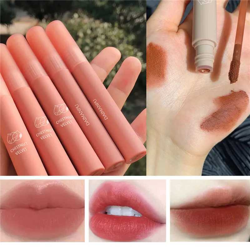 Chestnut Velvet Matte Liquid Lipstick Waterproof Lasting Lip Gloss Long Lasting Portable Nude Lipstick Lip Tint Beauty CosmeticXJ241205