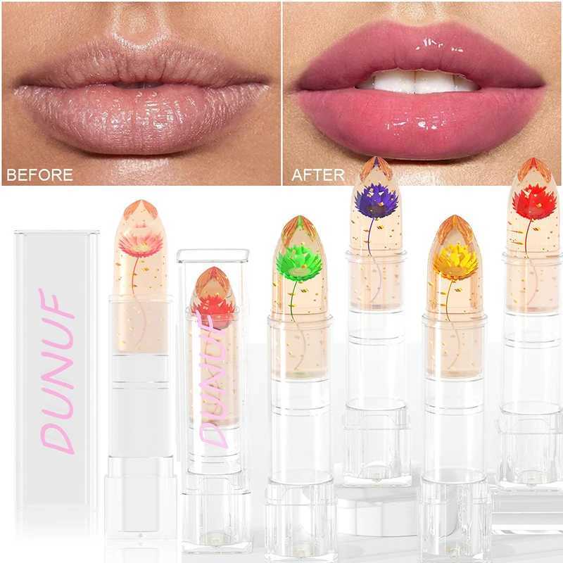 Transparent Jelly Flower Lipstick Temperature Color Changing Lip Balm Sexy Lip Gloss Moisturizing Color Change Magic LipstickXJ241205