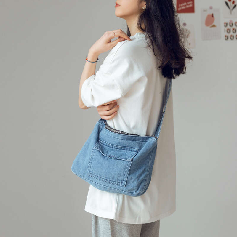 Denim Bags Material Women's Crossbody Simple Fashion Students Classes Shoulder School Bag