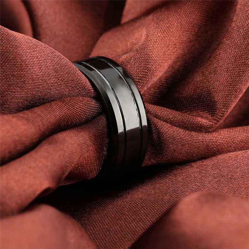 Fashion black stainless steel ring mens punk retro mens ring jewelry fashion mens large ring wholesale W241205