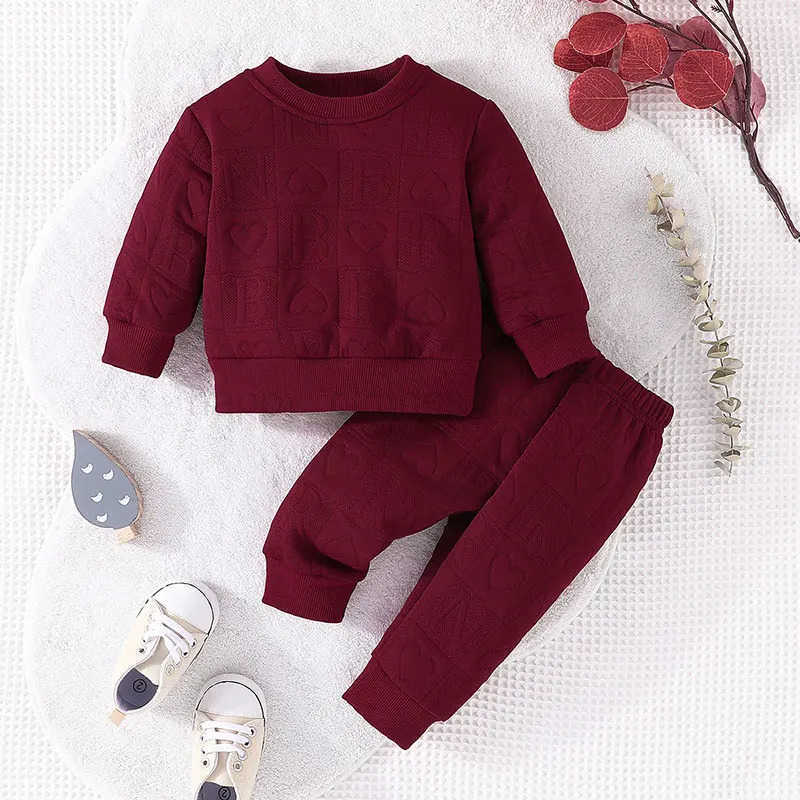 Clothing Set For Kid Girl 3-24 Months Valentines Day Long Sleeve tshirt Long Pants Outfit Toddler Infant For Newborn Baby GirlXJ241205
