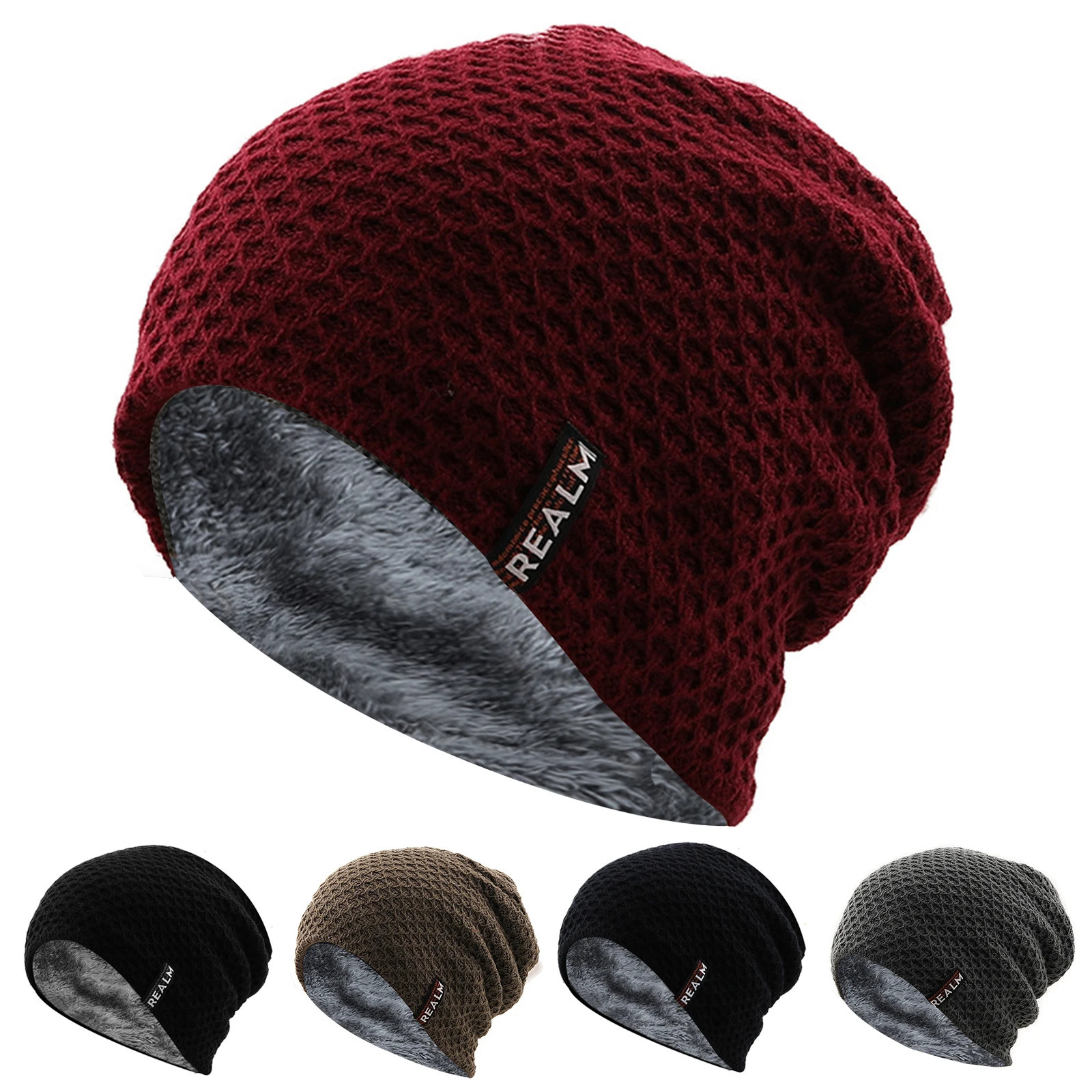 Womens Knitted Hat Womens Silk Scarf Womens Hat High Elasticity 5-Color Soft Breathable Lightweight Slow Bean 241205