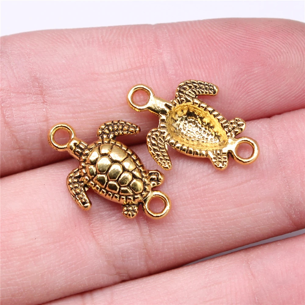 WYSIWYG 10pcs 21x14mm 3 Colors Sea Turtle Connector Charm Charms 241122