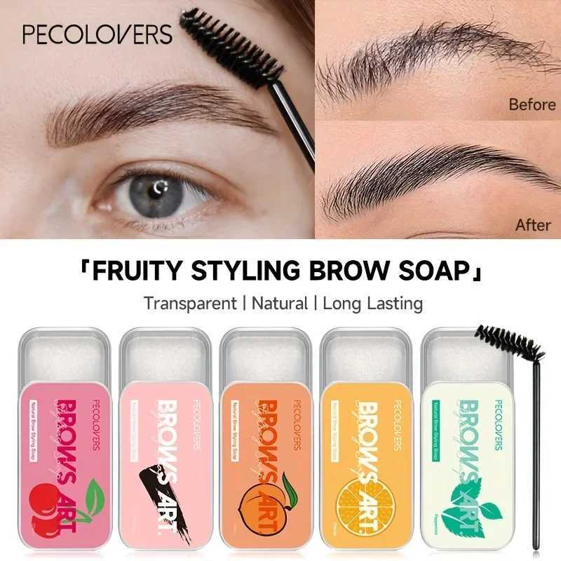 Pcs natural transparent pomade eyebrow shape soap eyebrow gel wax holder with brush makeup suitable for female eyebrow cosmetics W241205